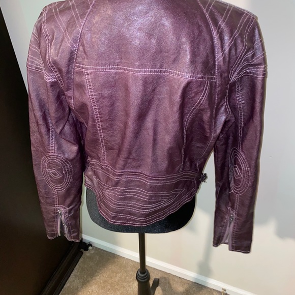Purple Faux Leather Jacket - Picture 3 of 3